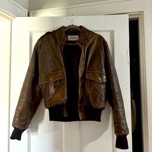 VINTAGE LL BEAN Brown Leather Jacket